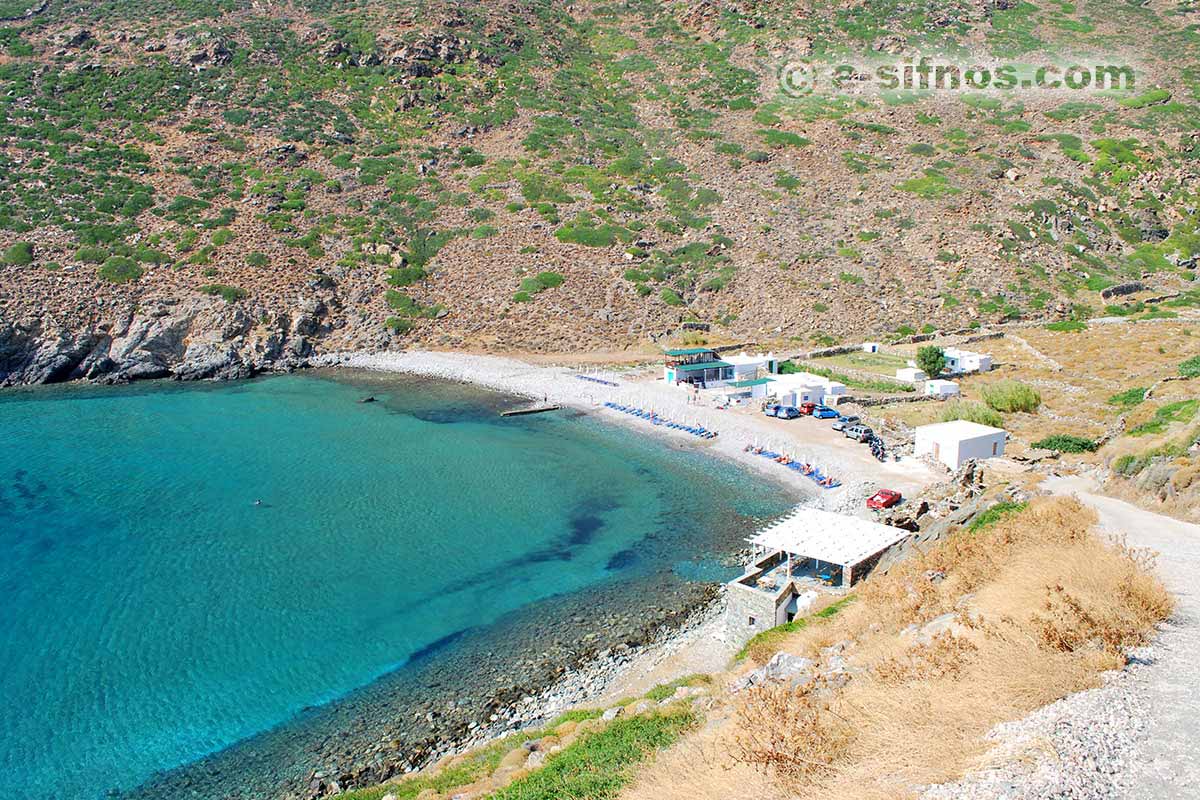 Panoramic view of Vroulidia beach in Sifnos