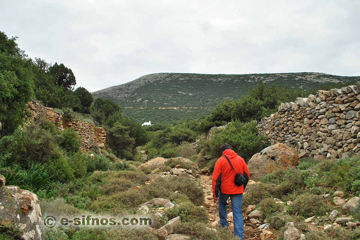 Marcher sur les chemins de Sifnos, en hiver